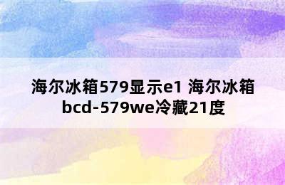 海尔冰箱579显示e1 海尔冰箱bcd-579we冷藏21度